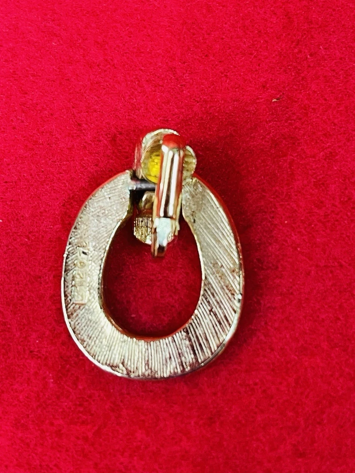 Boucles d’Oreilles Clip SPHINX E1207 Émail Blanc Doré Vintage Années 70/80 - Photo 4/4