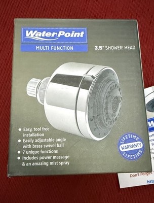 WaterPoint Multi Function 3.5in Shower Head 7 Spray Chrome Brass WaterSense