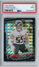 2025 Panini Prizm Kaden Elliss Black Finite Prizm #'D 1/1 #11 PSA 9 SAINTS