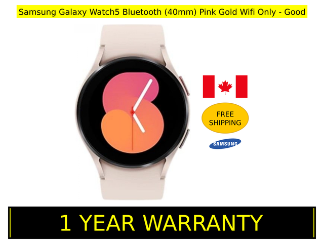 Samsung Galaxy Watch5 Bluetooth (40mm) Pink Gold Wifi Only - Good