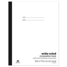 Office Depot Schoolmate 40-Sheet Composition Book, 7 7/8" x 10" Wide Ruled