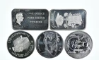 Lot 5 VINTAGE 1 Oz Silver Bars/Rounds Art Bars Collection Poured .999 *578