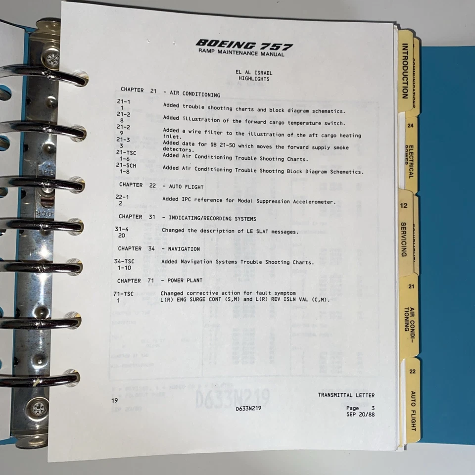 USED EL AL Boeing 757 Ramp Maintenance Manual | EL AL Airlines Israel | RMM - Image 2 of 4