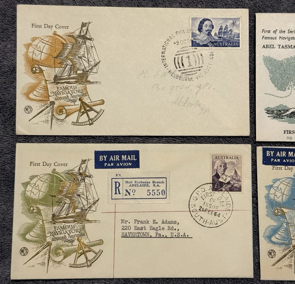 Lot of 6 Australia 1963 Abel Tasman First Day Covers Registered Airmail FDC - Image 4 of 4