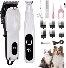 PET CLIPPERS Professional Heavy Duty Trimmer Dog Grooming Kit Thick Hair Trim