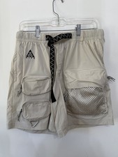 Nike ACG Cargo Utility Shorts Khaki Beige Tactical Hiking Belted Gorp Men  s S