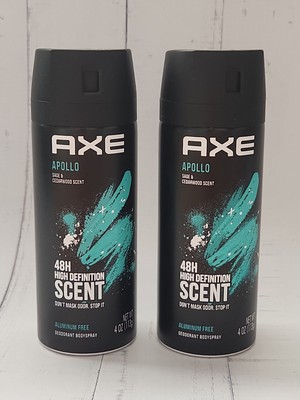 (Pack of 2) Axe Apollo Sage & Cedarwood Scent Deodorant Body Spray, 4 fl oz 