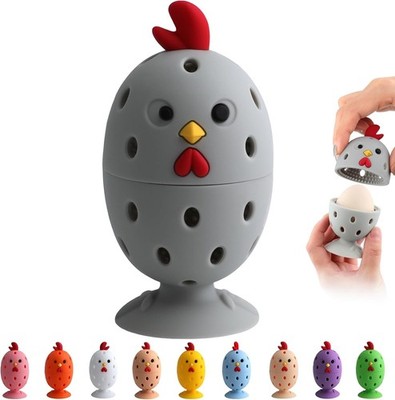 Egg Cleaner Scrubber for Fresh Eggs Chick Shaped Silicone Egg Washer Grey  1 Set