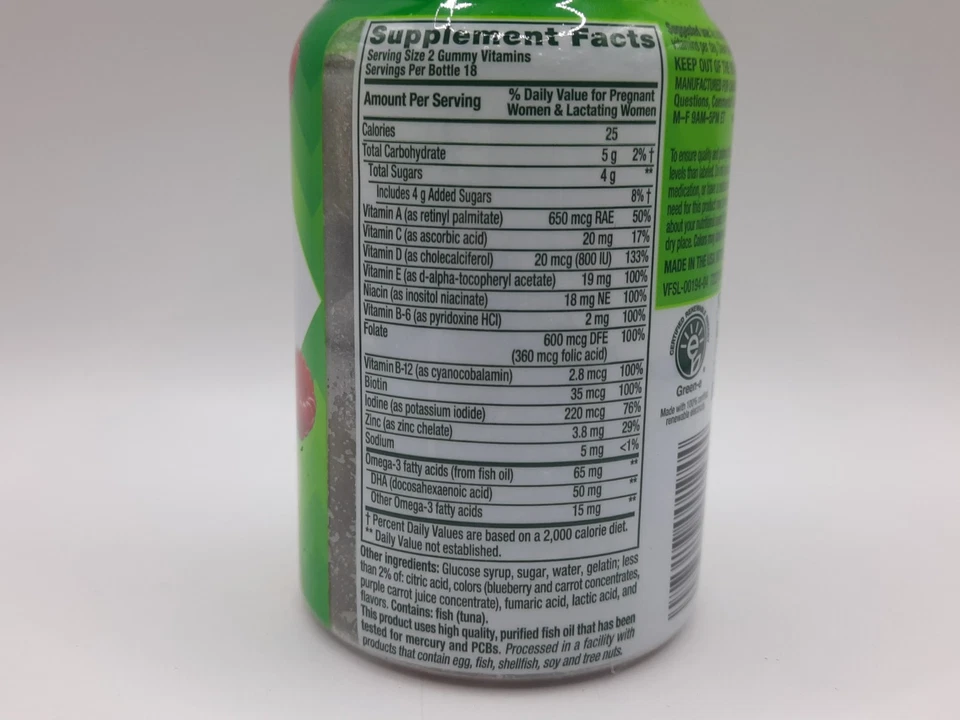 Vitafusion PreNatal Vitaminas Gomosas, Sabor Limonada Frambuesa, 36 Ct Exp 4/26 Foto 3 de 4
