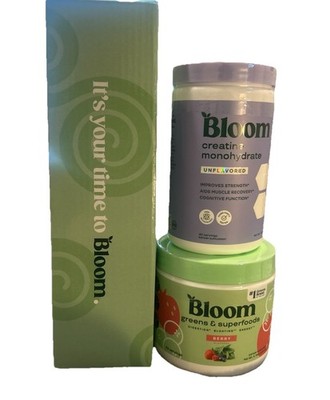 Bloom Greens and Superfoods,  Creatine, & Electric Mixer BUNDLE New SEALED