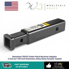 MaxxHaul 70033 Trailer Hitch Receiver Adapter 2 inch to 1-1/4 inch Extension