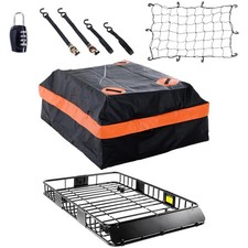 Universal Steel Roof Rack with 500D Waterproof Cargo Bag  250LB Capacity, Net,