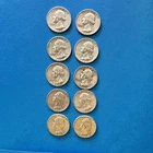 Lot of 10 Silver Washington Quarters 1960-1964