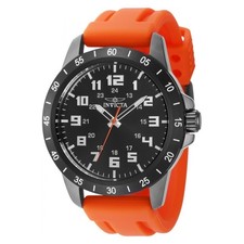Invicta Men's Pro Diver STRATUS Black Dial 45mm Orange SiliconeBand Watch 39999