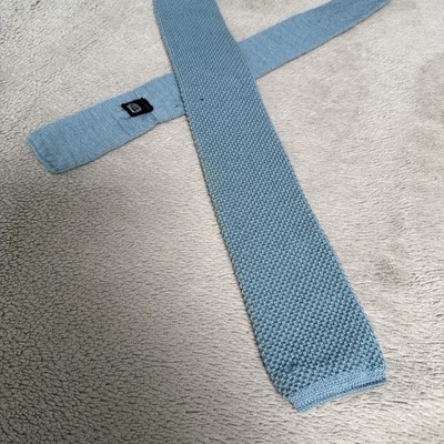 Vintage 100% Virgin Wool Necktie Blue Square End