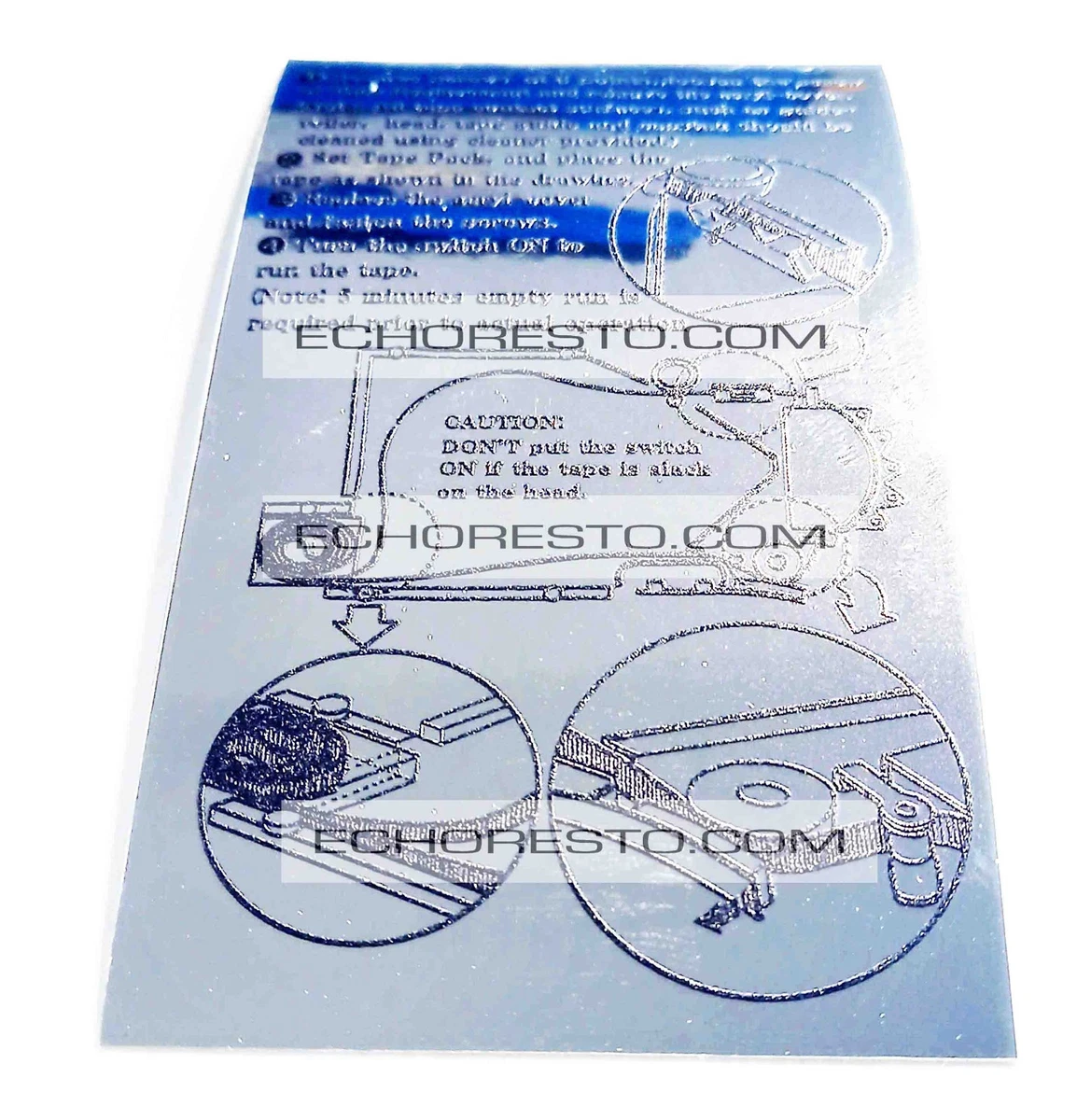 Echoresto Chrome Roland Space Echo Tape Loop Instruction Sticker RE-201 + More