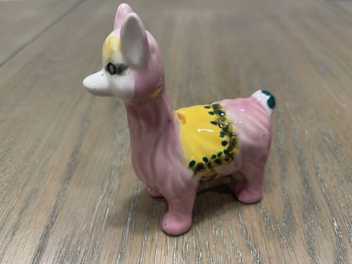 Peruvian Clay LLAMA 2 2/8" Ceramic Figurine Handmade Collectable Art Peru