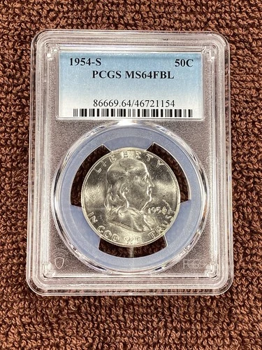 1954 S Franklin Half $1 50c PCGS MS64 FBL. Full Bell Lines. Free Shipping. (1154