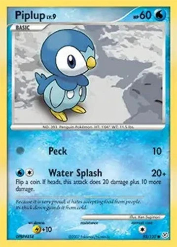 POKEMON PIPLUP 93/130 DIAMOND & PEARL BASE SET NM CONDITION