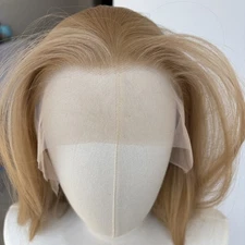 Honey blonde Heat Resistant Synthetic Hair Frontal Lace Wigs Long Straight