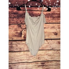 Skims Stretch Lace Thong Bodysuit XL Beige Neutral Sleeveless Lingerie Top
