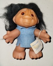 Vintage Thomas Dam Troll Doll Playmate, 1980s Made In DENMARK Rare Sad Face