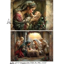 Holy Night #7322 | A4 Rice Paper | Paper for Decoupage | AB Studios