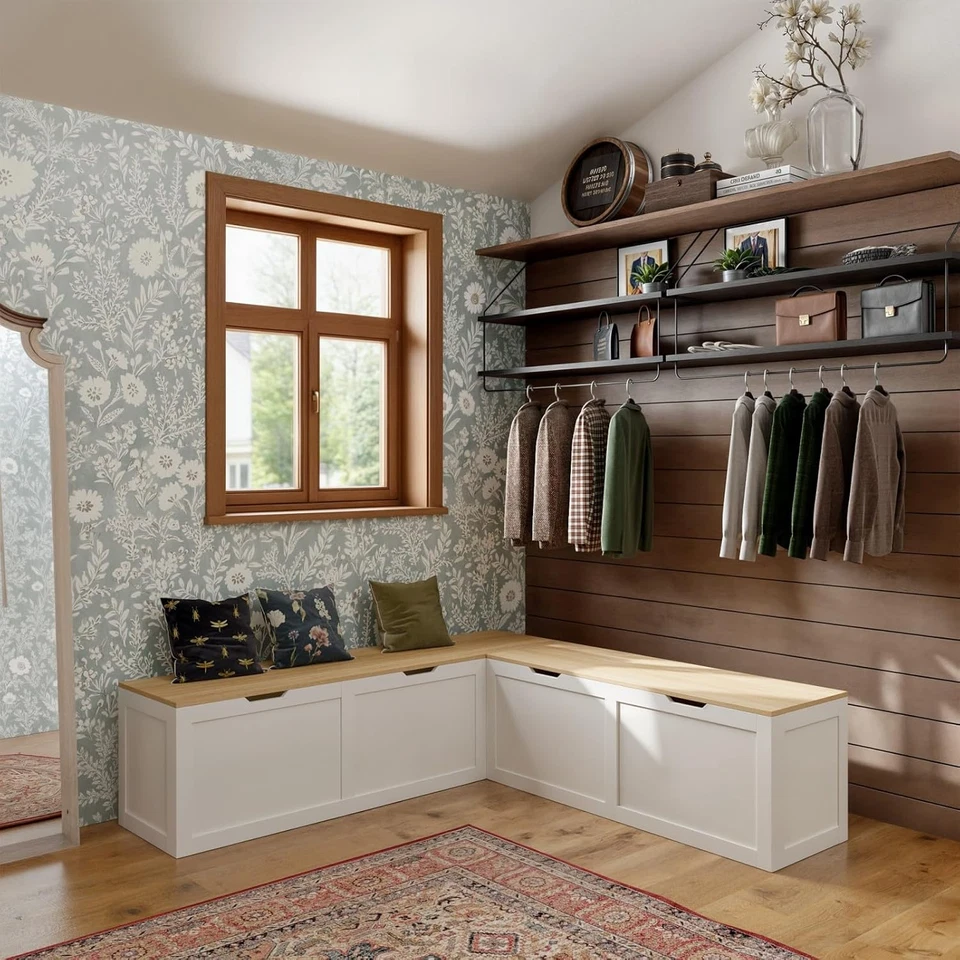 L Shape Kitchen Breakfast Nook Bench, Kitchen Corner Nook Bench Seating with Hid - Image 3 of 4