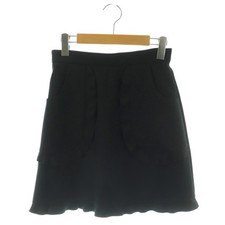 RED VALENTINO LR3RA1B10VM Frill Mini Skirt Flare 38 Black NR OS Women s