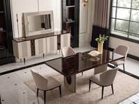 Essecke Esszimmer Essgruppe Luxus Esstisch StüHle Beige Holz Set 7Tlg