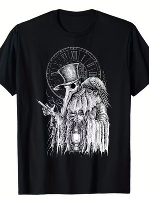 T-Shirt Featuring a Plague Doctor, Death, And a Raven Virus