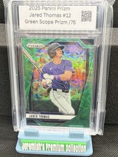 2025 PANINI PRIZM BASEBALL JARED THOMAS #12 GREEN SCOPE PRIZM SP /75