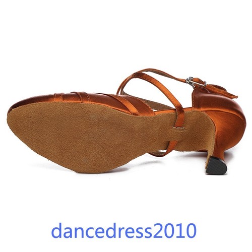 Scarpe da ballo moderne latine raso donna festa sala da ballo tango rumba salsa tacco scarpa - Foto 3 di 15
