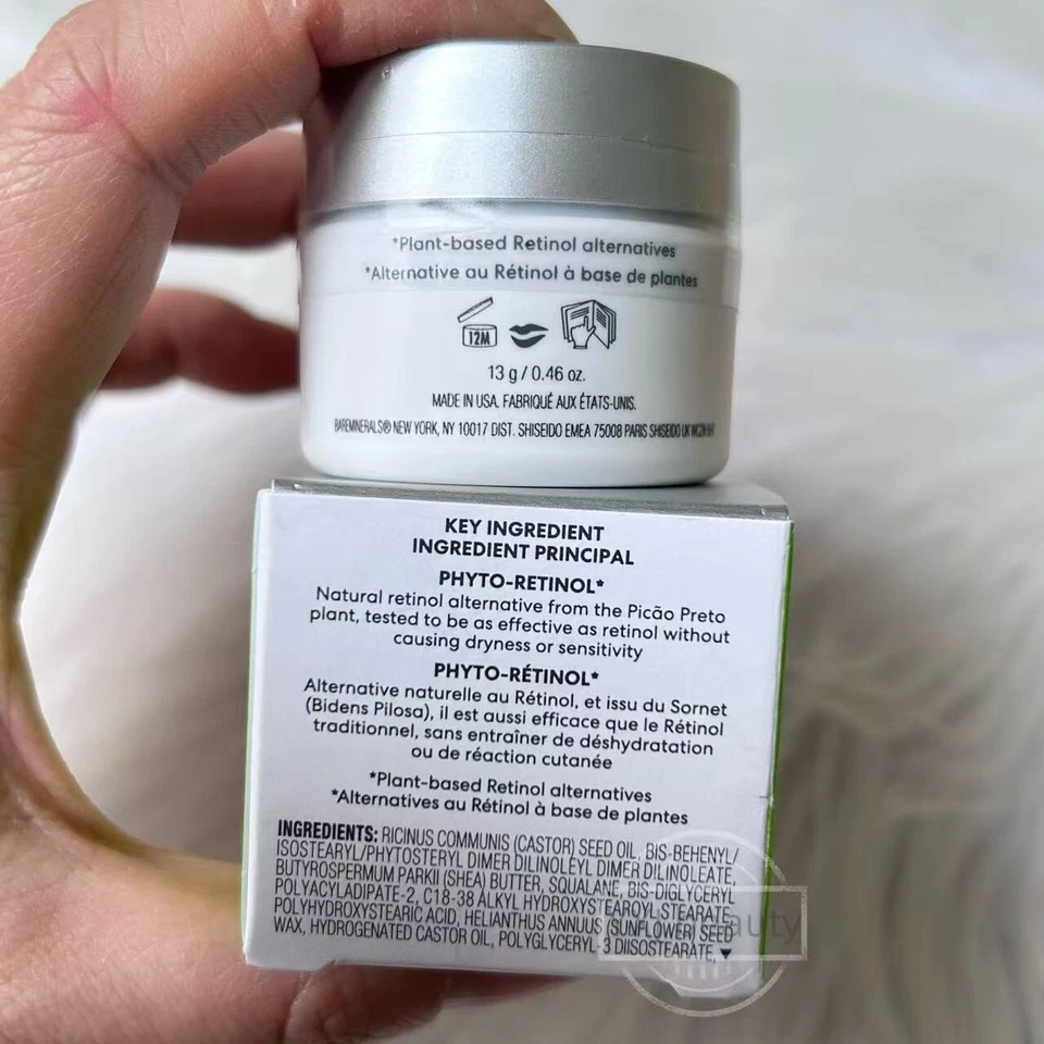 Máscara labial fito retinol sin edad bareMinerals tamaño completo 13 g/0,46 oz ~ nueva sellada Foto 2 de 3