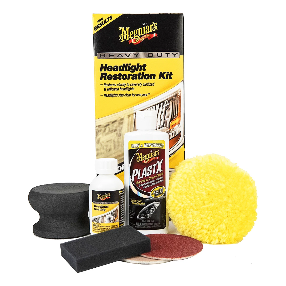 Meguiar's HEAVY DUTY HEADLIGHT RESTORATION KIT Sending Polishing