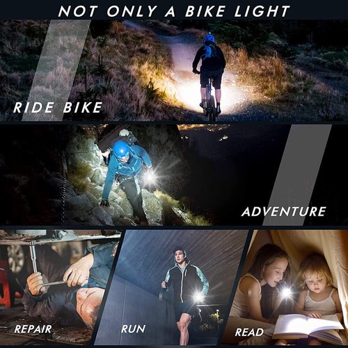 1800mAh Waterproof Bicycle Bike Lights Super Bright Front Headlight Rechargeable - Picture 6 of 15