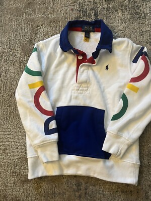 Polo Ralph Lauren WHITE RETRO COLORFUL LOGO  Sweatshirt size 5t
