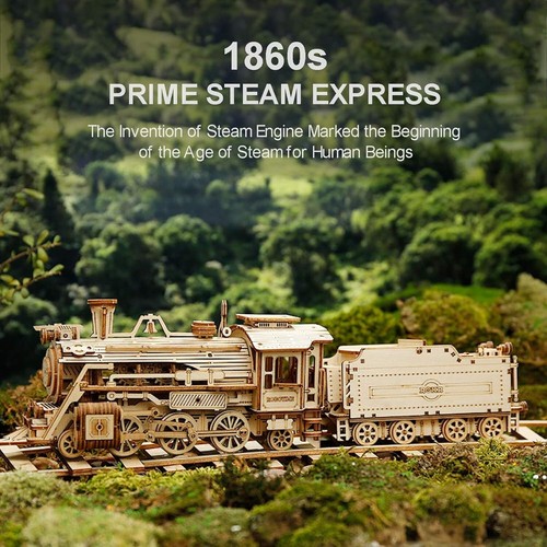 ROBOTIME Tren de Vapor 3D Madera Puzzle Madera Trenes Modelo Mecánico para Adultos - Imagen 3 de 6