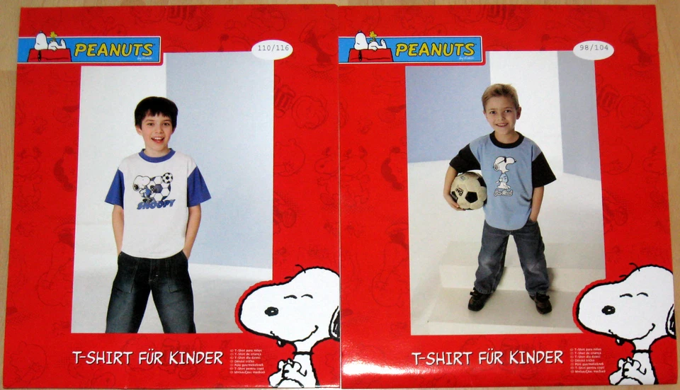 Peanuts Snoopy T-Shirt Gr. 98-104, 110-116, 122-128 Joe Cool Fußball blau weiß - Bild 1 von 3