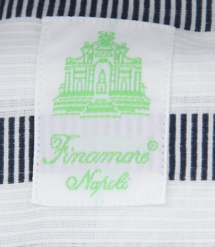 Camisa Finamore Napoli Rayas Blancas - Extra Delgada - (F191811) Foto 4 de 4