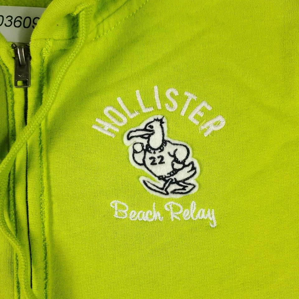 Hollister свитер женщин большой желтый/зеленый полный молнии толстовка с капюшоном - Изображение 2 из 4