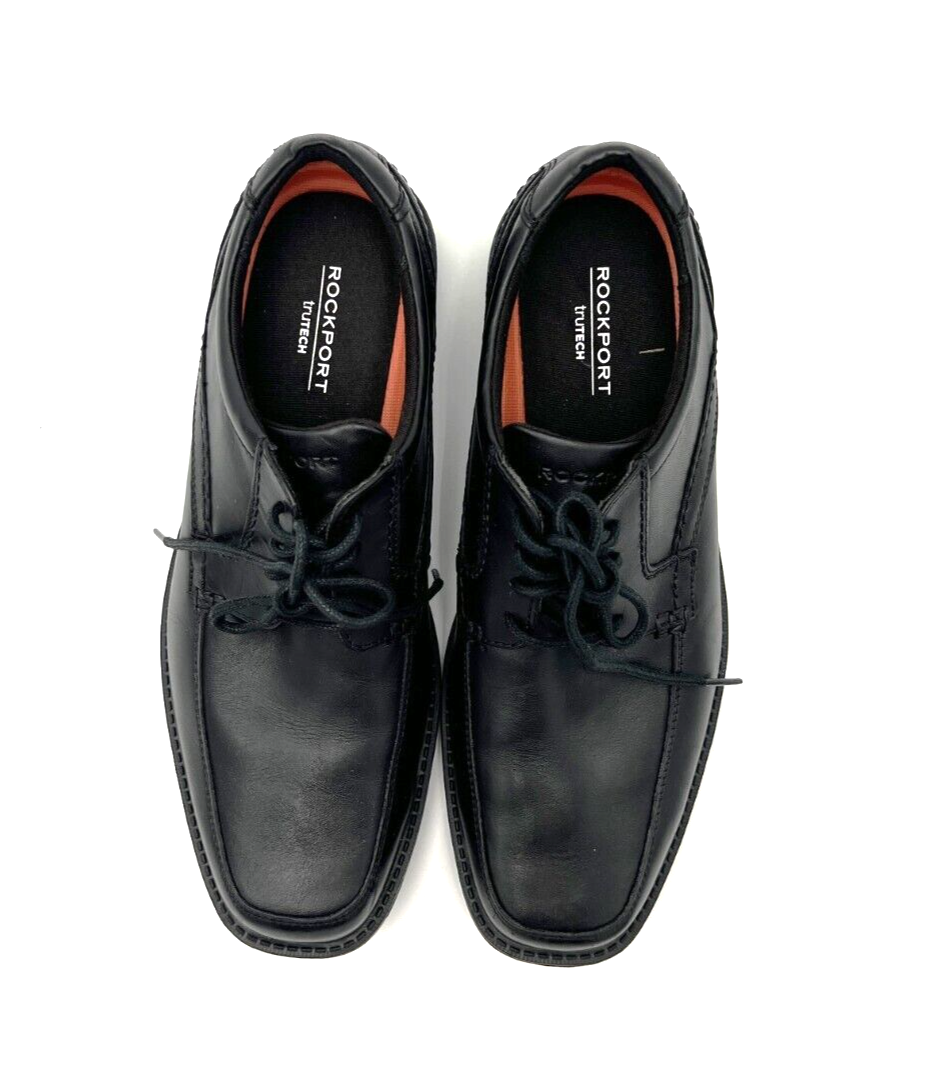 ROCKPORT Trutech Dress Shoes Apron Toe Oxford Black A13013 