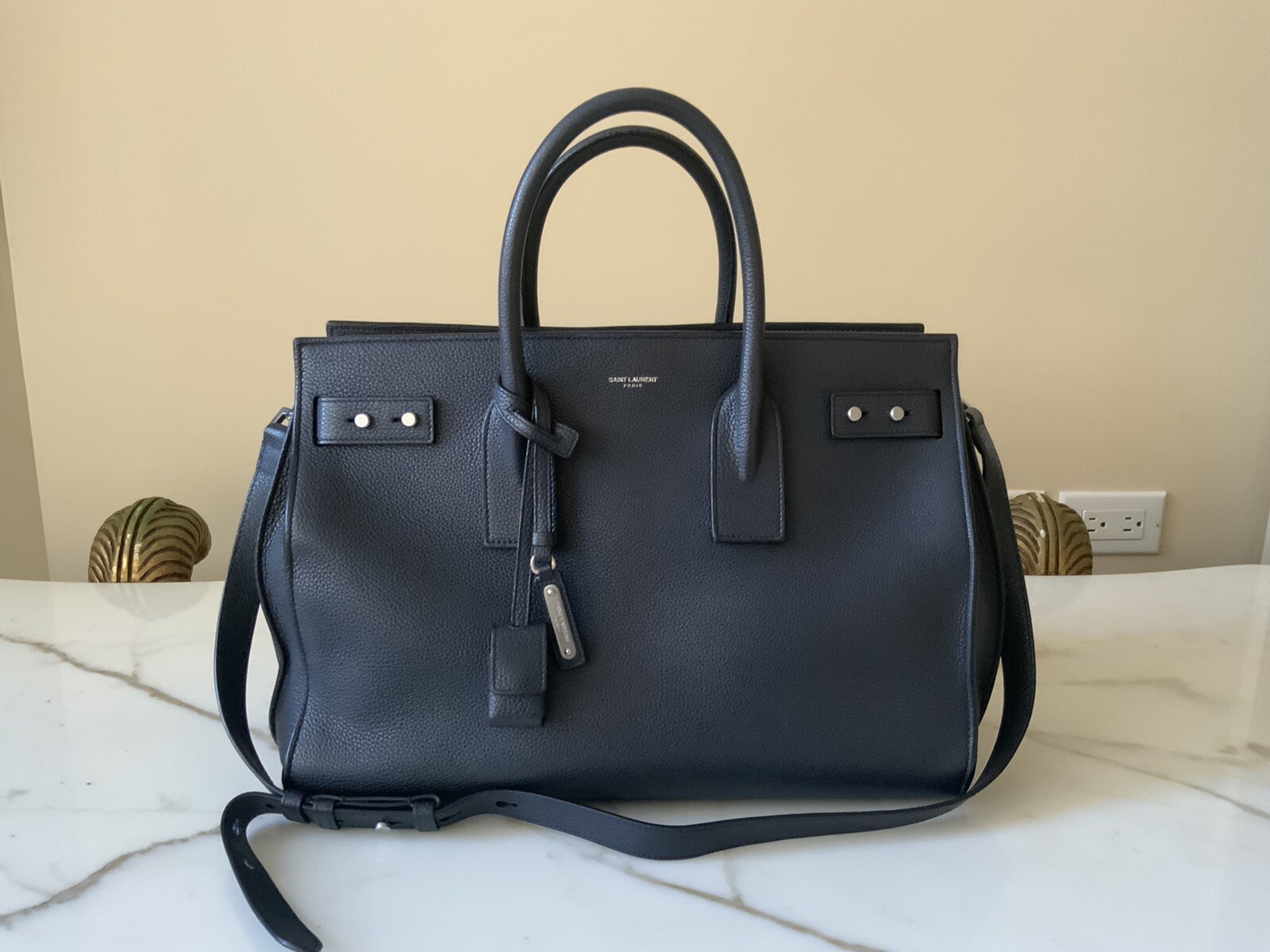 Saint Laurent Borsa De Jour in pelle borsa a tracolla grande blu