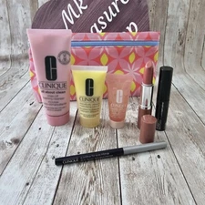Clinique Skincare Makeup 7 Pcs Gift Set Lipstick &Mascara &E W/Bag