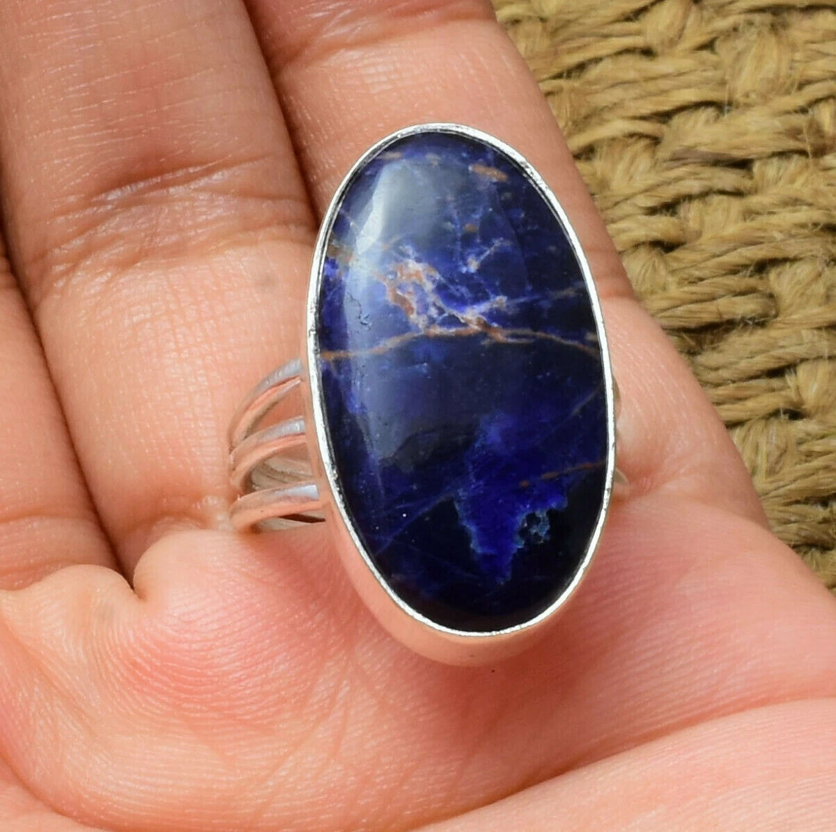 Blue cheap sodalite ring