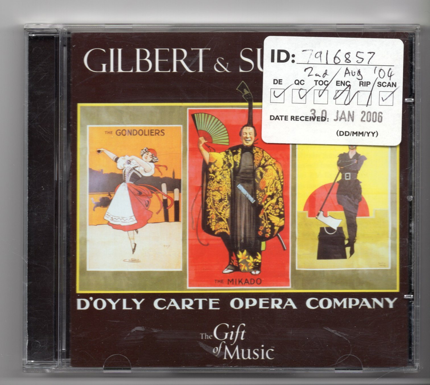 (JG35) D'Oyly Carte Opera Company, Gilbert & Sullivan - 2004 CD