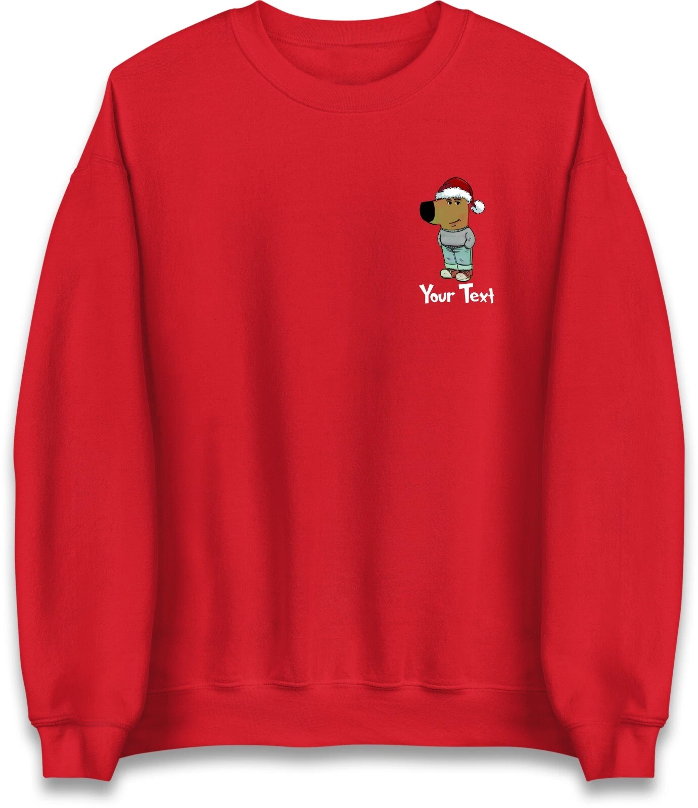 Personalized Chill Guy Christmas Left Chest Printed Sweatshirt