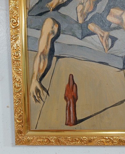AMAZING SALVADOR DALI OIL ON CANVAS CIRCA 1966 WITH FRAME IN GOLDEN LEAF NICE - Picture 4 of 7
