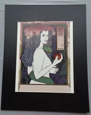 David Lance Goines Matted Art Print Ron Herman Landscape Architect Eve Red Apple