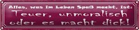 Blechschild Spruch 46X10Cm Alles Was Spaß Teuer Unmoralisch Dekoration